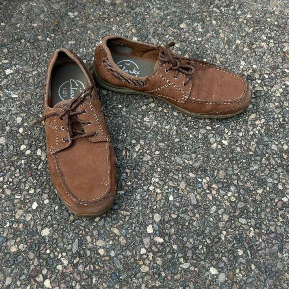 Clarks Men's Brown Armada Suede Boat Shoes Size 12 M